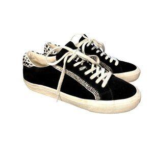 Madewell Sidewalk Low-Top Sneakers in Suede and Spot Calf Hair Size 8.5